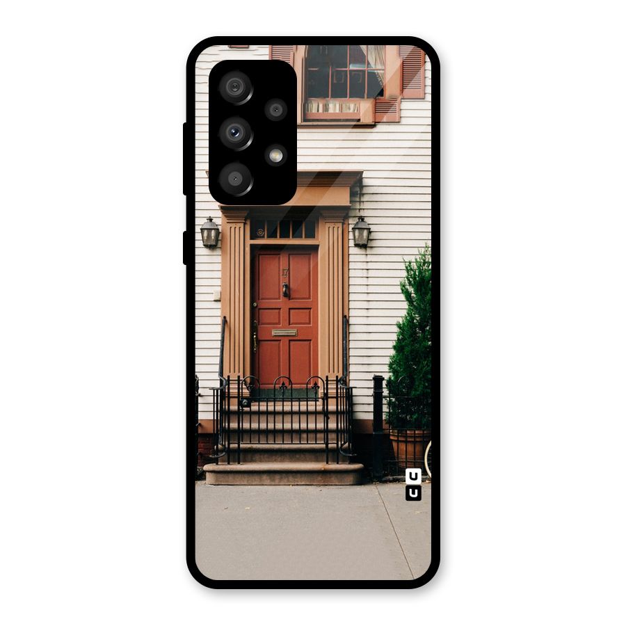 Pretty Orange Door Glass Back Case for Galaxy A32