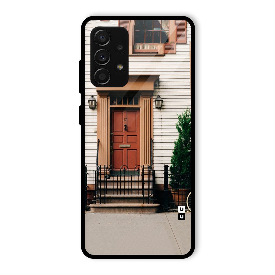 Pretty Orange Door Glass Back Case for Galaxy A53 5G