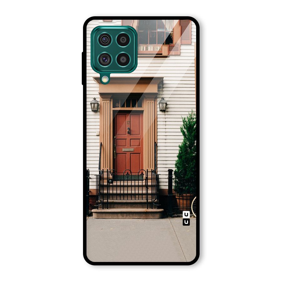 Pretty Orange Door Glass Back Case for Galaxy F62