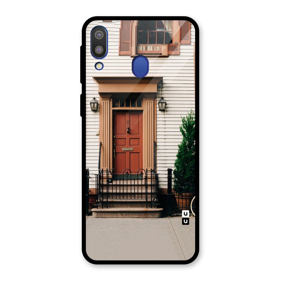 Pretty Orange Door Glass Back Case for Galaxy M20