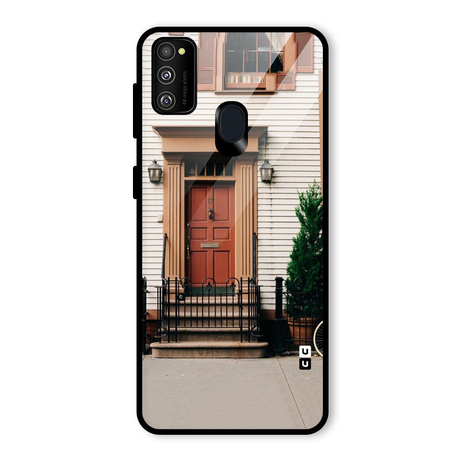 Pretty Orange Door Glass Back Case for Galaxy M30s