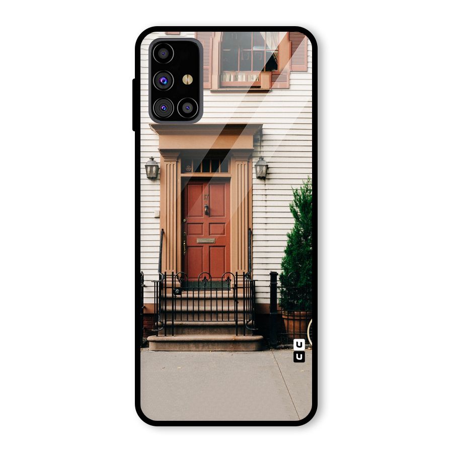 Pretty Orange Door Glass Back Case for Galaxy M31s