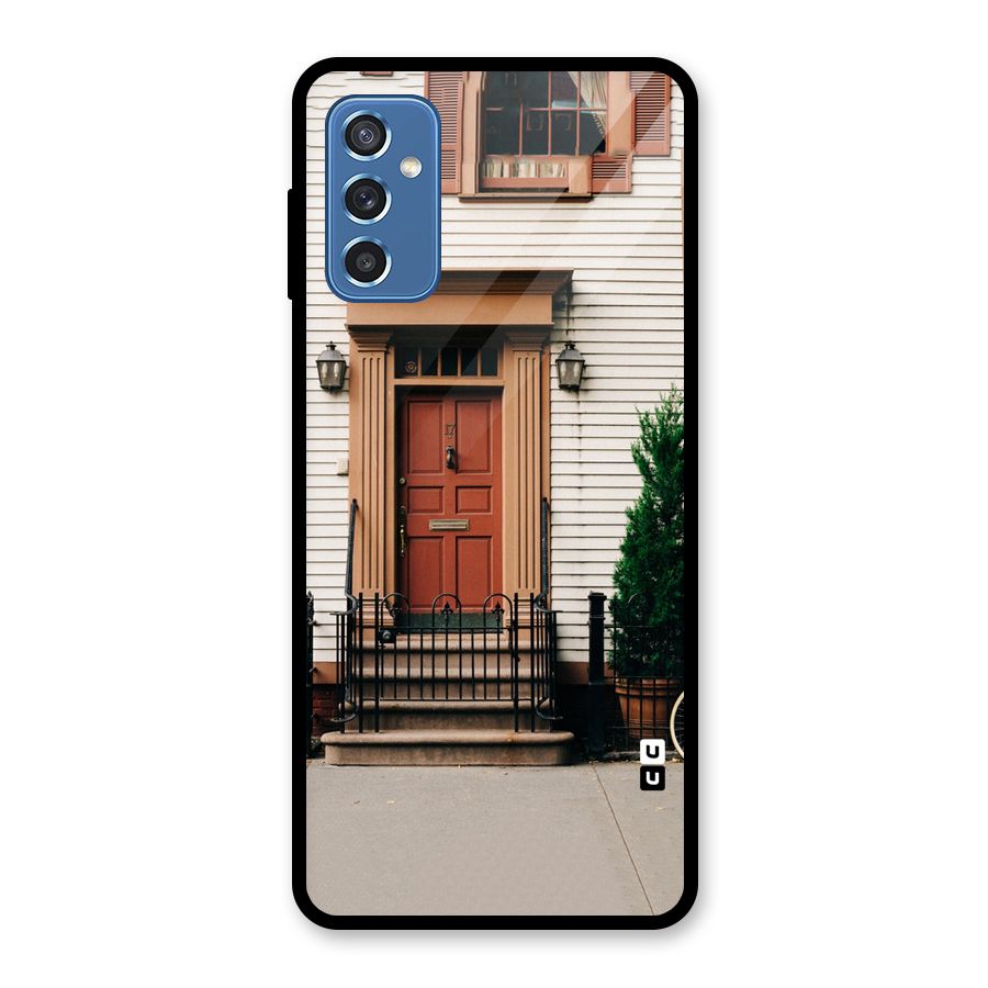 Pretty Orange Door Glass Back Case for Galaxy M52 5G