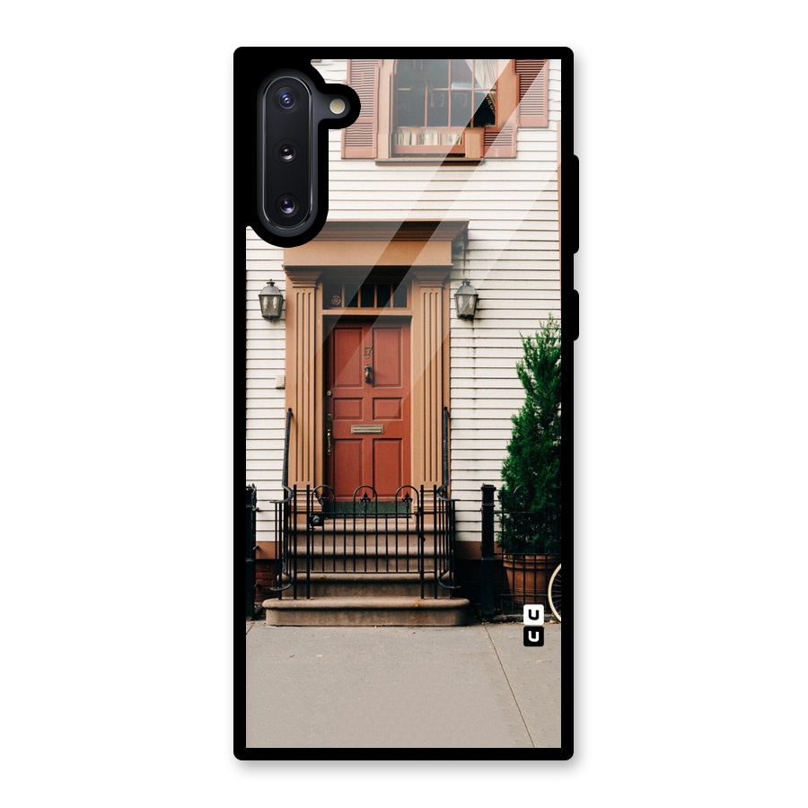 Pretty Orange Door Glass Back Case for Galaxy Note 10