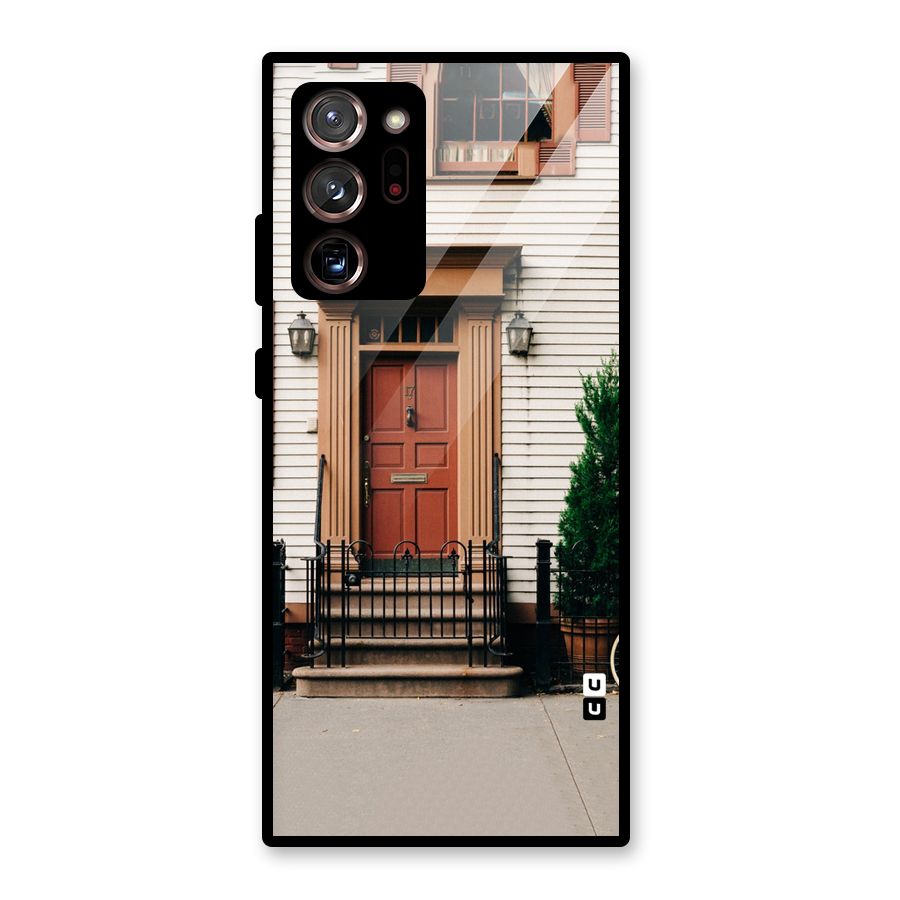 Pretty Orange Door Glass Back Case for Galaxy Note 20 Ultra