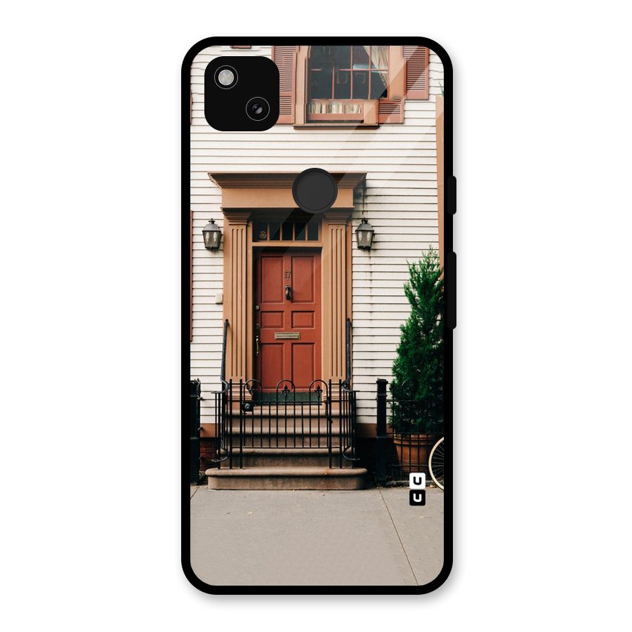 Pretty Orange Door Glass Back Case for Google Pixel 4a