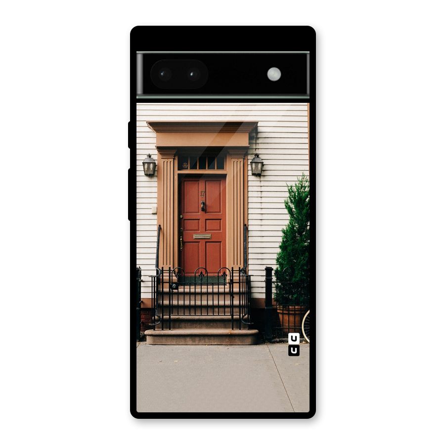 Pretty Orange Door Glass Back Case for Google Pixel 6a