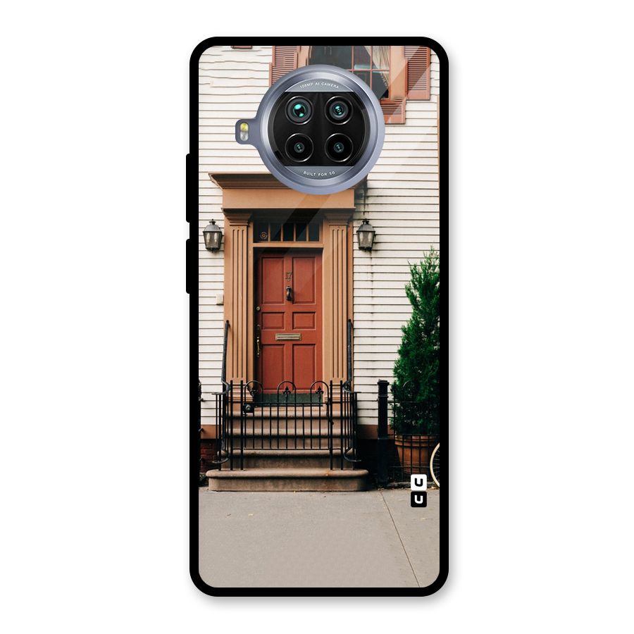 Pretty Orange Door Glass Back Case for Mi 10i