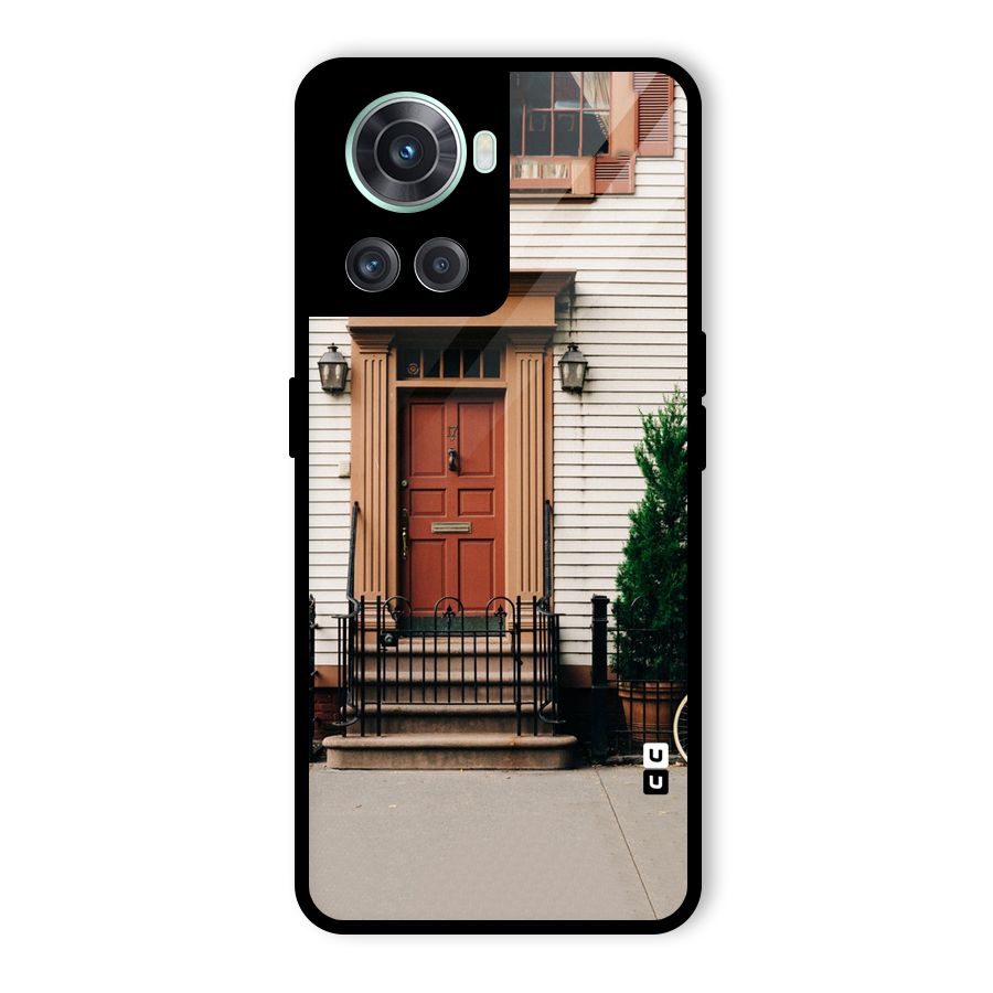 Pretty Orange Door Glass Back Case for OnePlus 10R