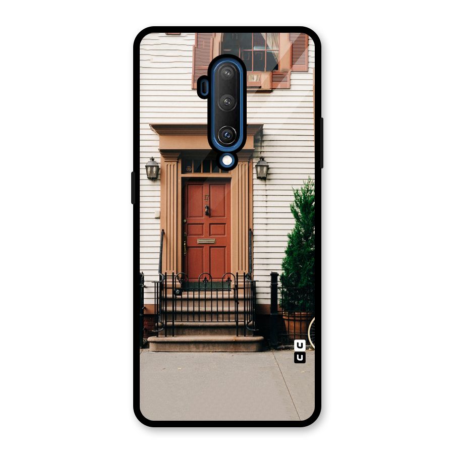 Pretty Orange Door Glass Back Case for OnePlus 7T Pro