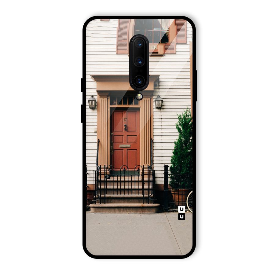 Pretty Orange Door Glass Back Case for OnePlus 7 Pro