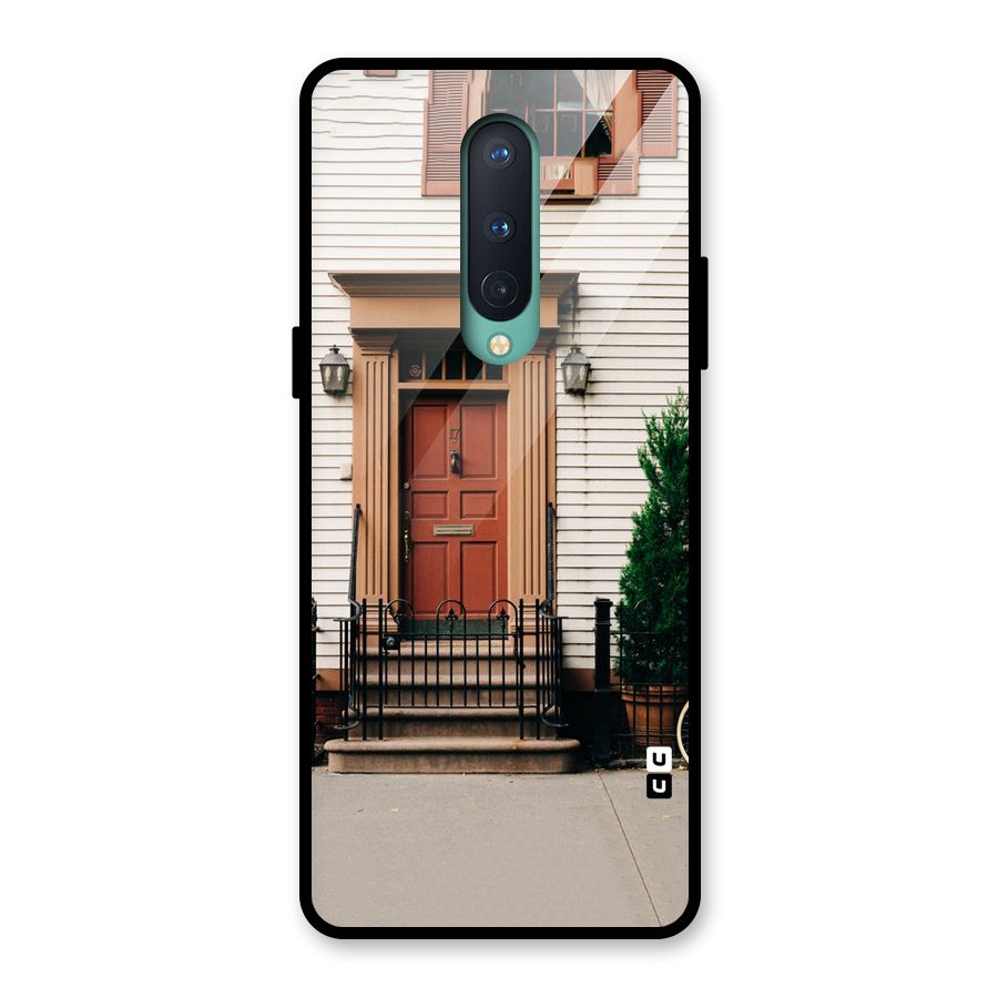 Pretty Orange Door Glass Back Case for OnePlus 8