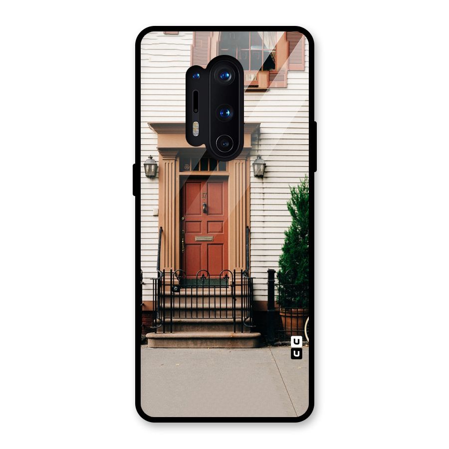 Pretty Orange Door Glass Back Case for OnePlus 8 Pro