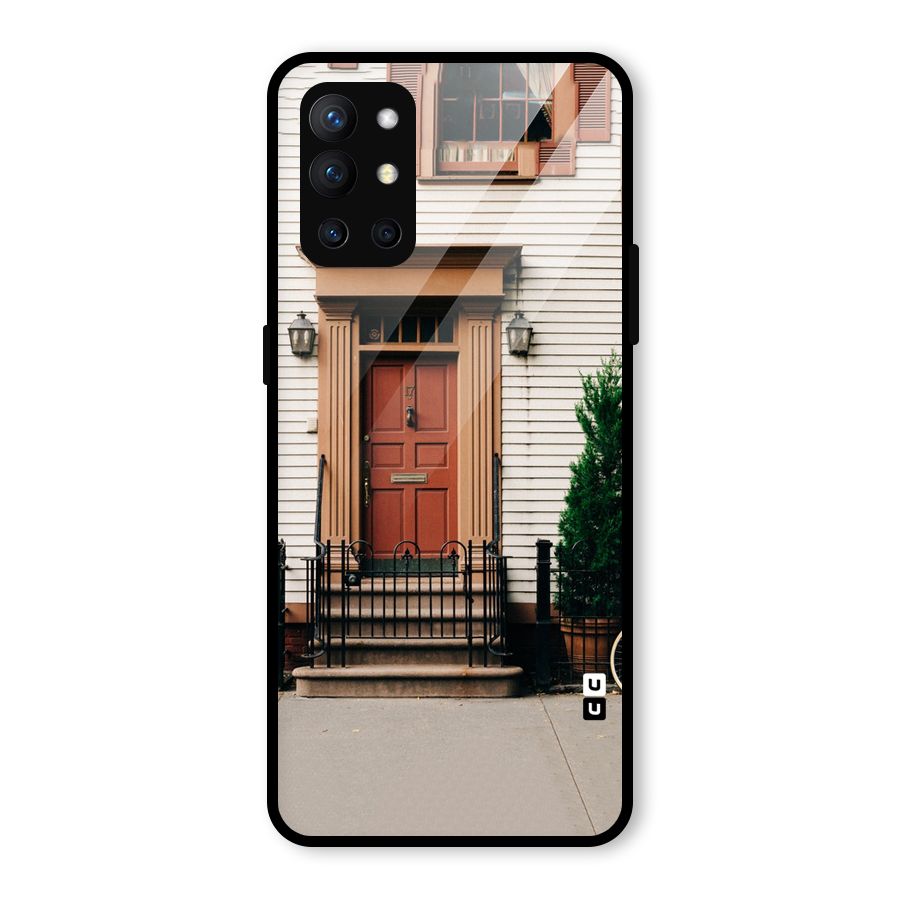 Pretty Orange Door Glass Back Case for OnePlus 9R