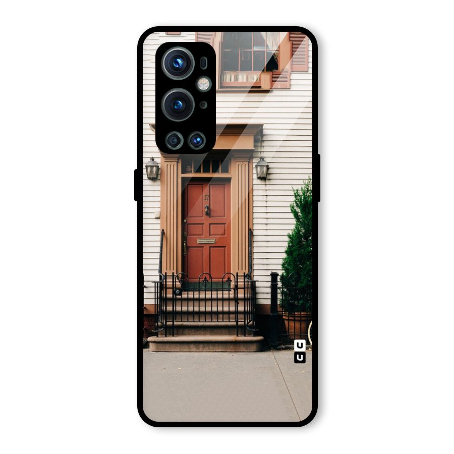 Pretty Orange Door Glass Back Case for OnePlus 9 Pro