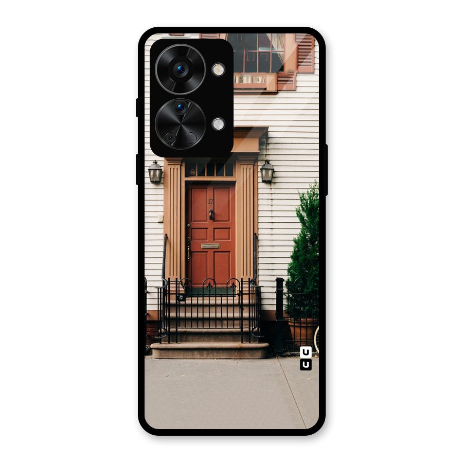Pretty Orange Door Glass Back Case for OnePlus Nord 2T
