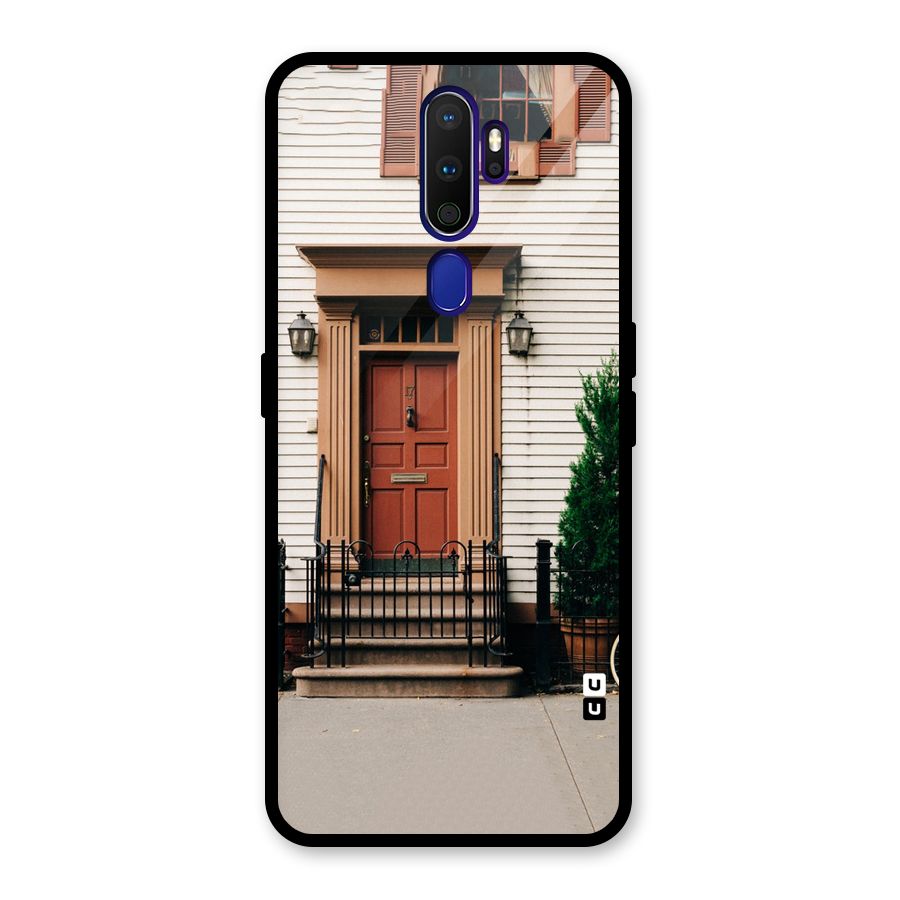 Pretty Orange Door Glass Back Case for Oppo A9 (2020)