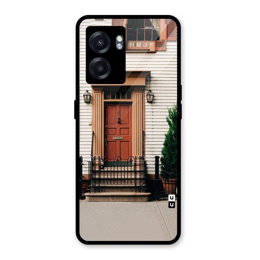 Pretty Orange Door Glass Back Case for Oppo K10 (5G)