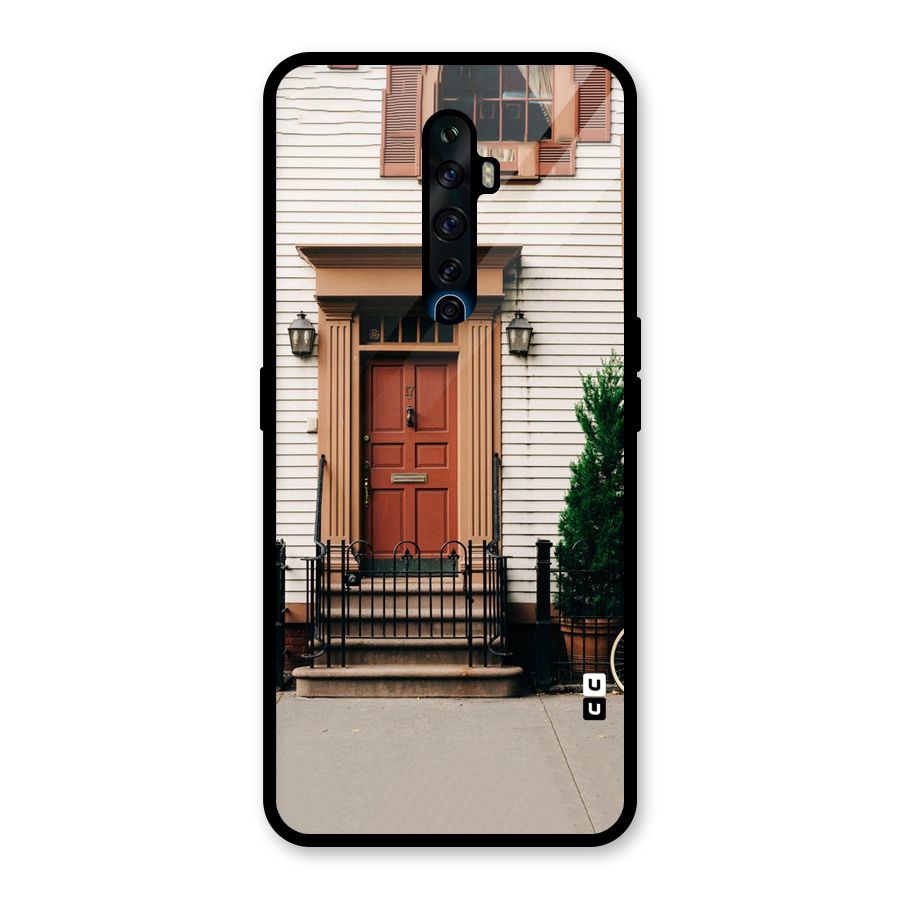 Pretty Orange Door Glass Back Case for Oppo Reno2 F
