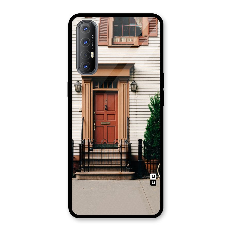 Pretty Orange Door Glass Back Case for Oppo Reno3 Pro