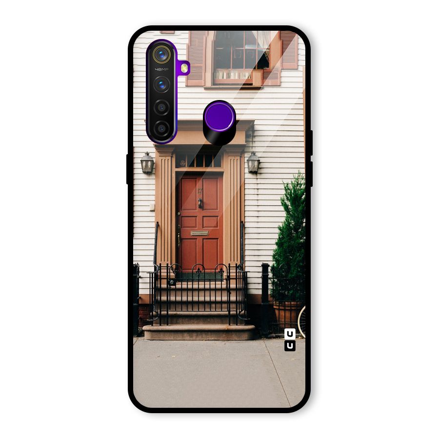 Pretty Orange Door Glass Back Case for Realme 5 Pro