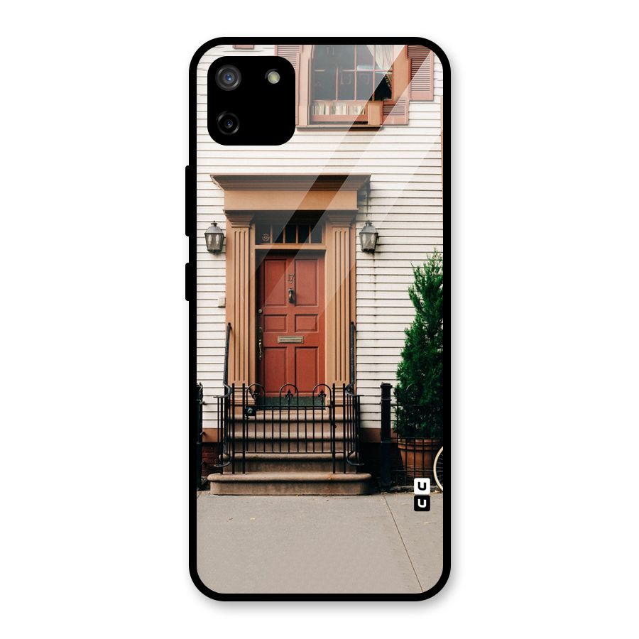 Pretty Orange Door Glass Back Case for Realme C11