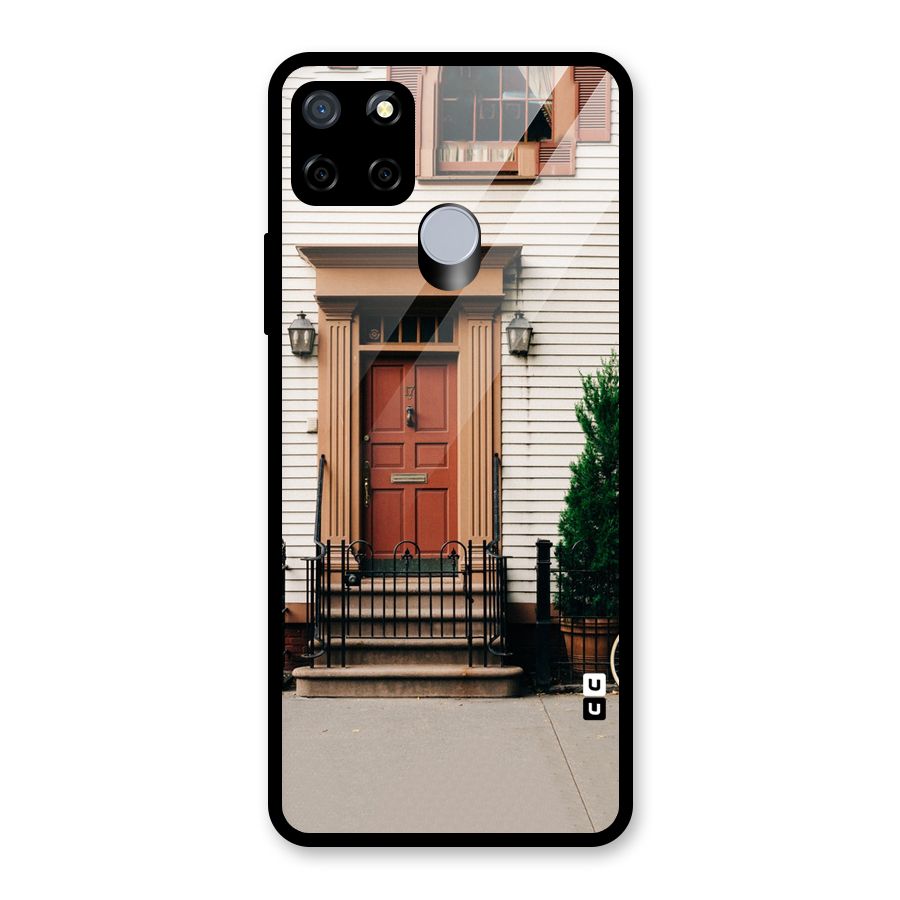 Pretty Orange Door Glass Back Case for Realme C15