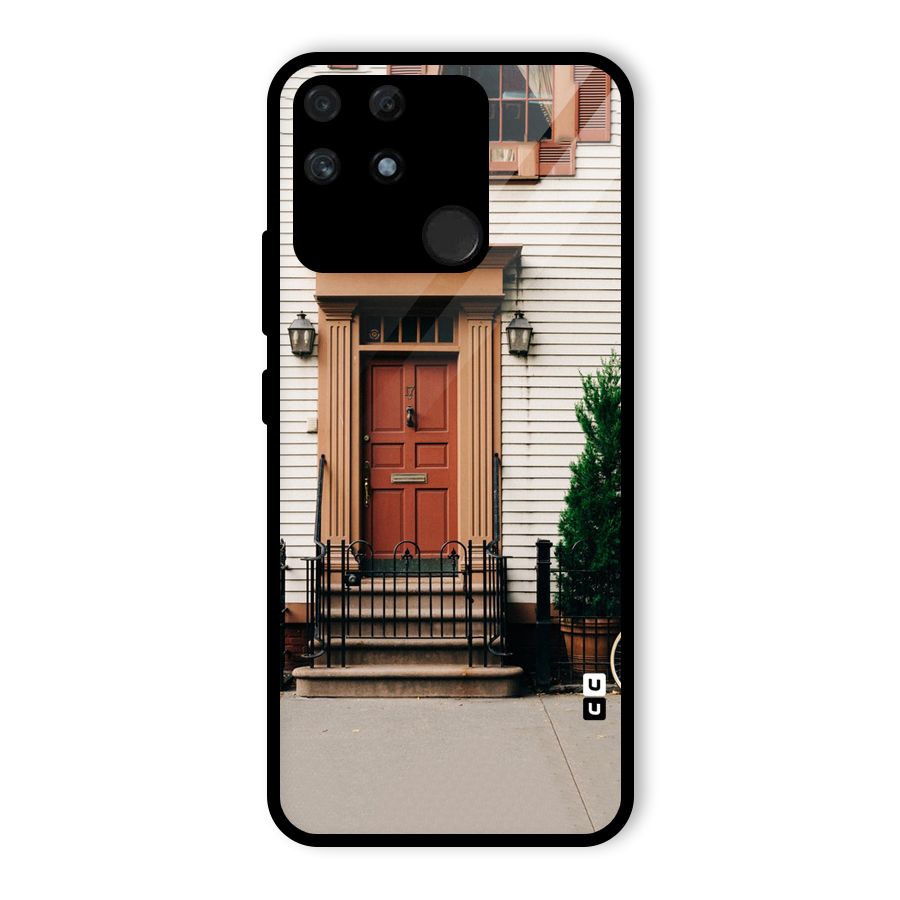 Pretty Orange Door Glass Back Case for Realme Narzo 50A