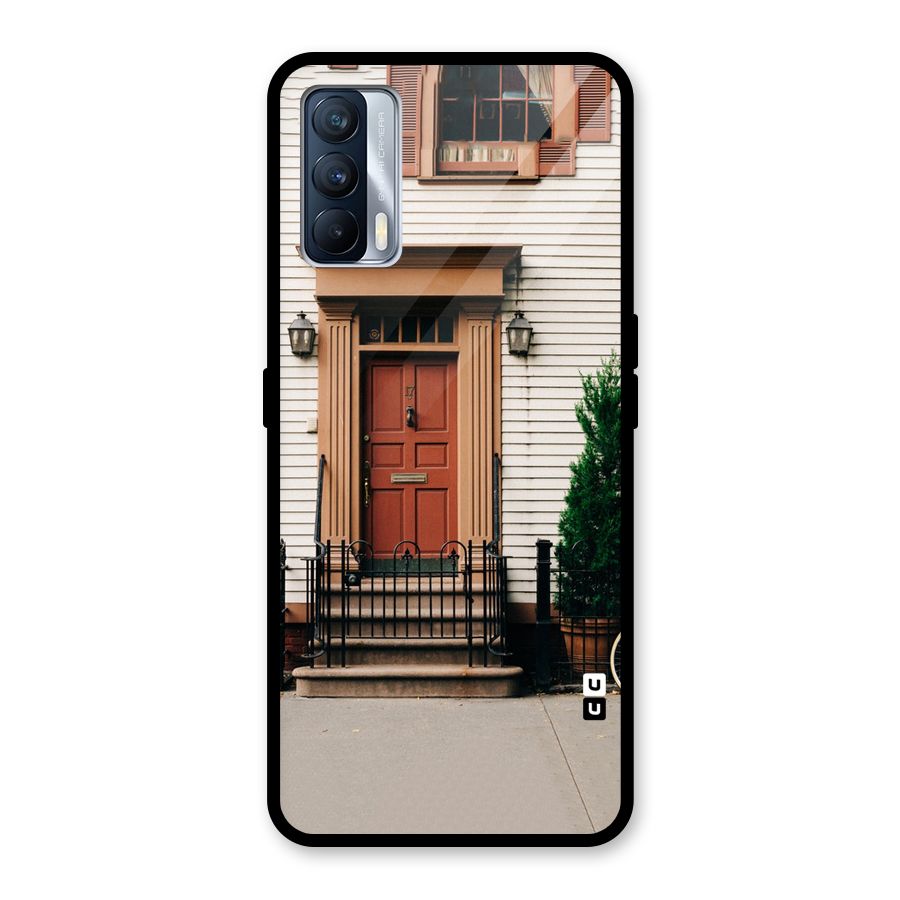 Pretty Orange Door Glass Back Case for Realme X7