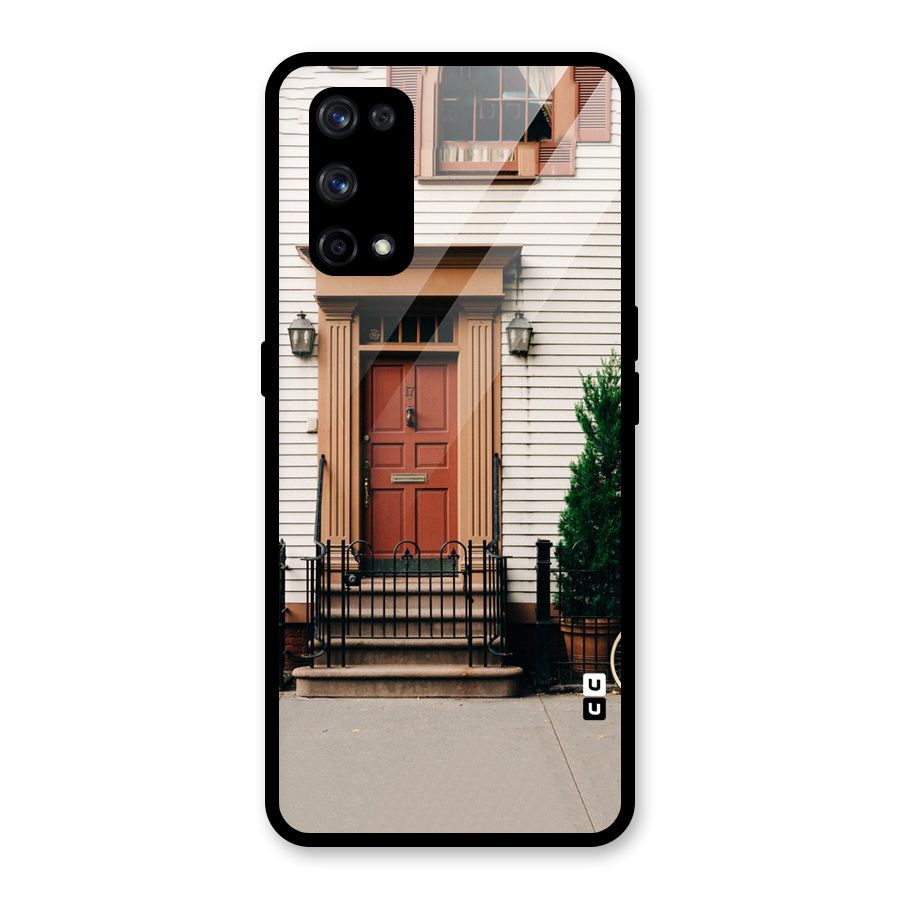 Pretty Orange Door Glass Back Case for Realme X7 Pro