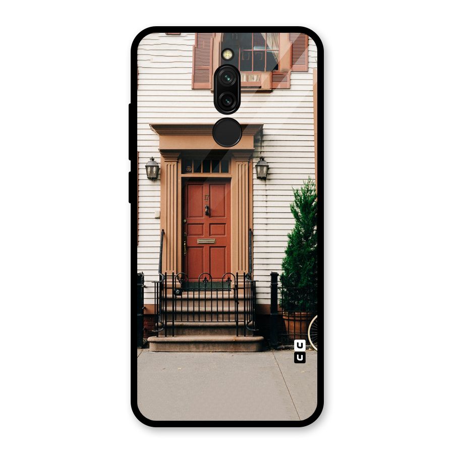 Pretty Orange Door Glass Back Case for Redmi 8