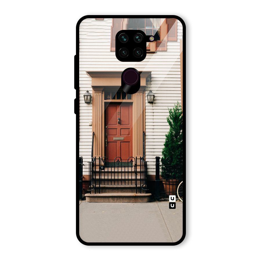 Pretty Orange Door Glass Back Case for Redmi Note 9