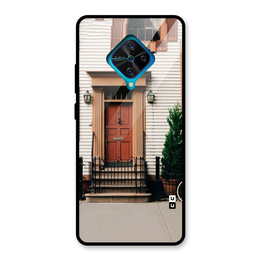 Pretty Orange Door Glass Back Case for Vivo S1 Pro