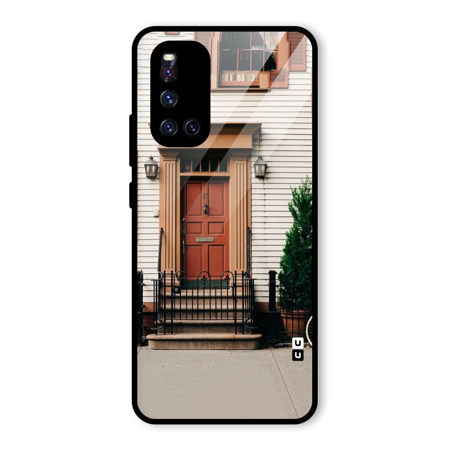 Pretty Orange Door Glass Back Case for Vivo V19