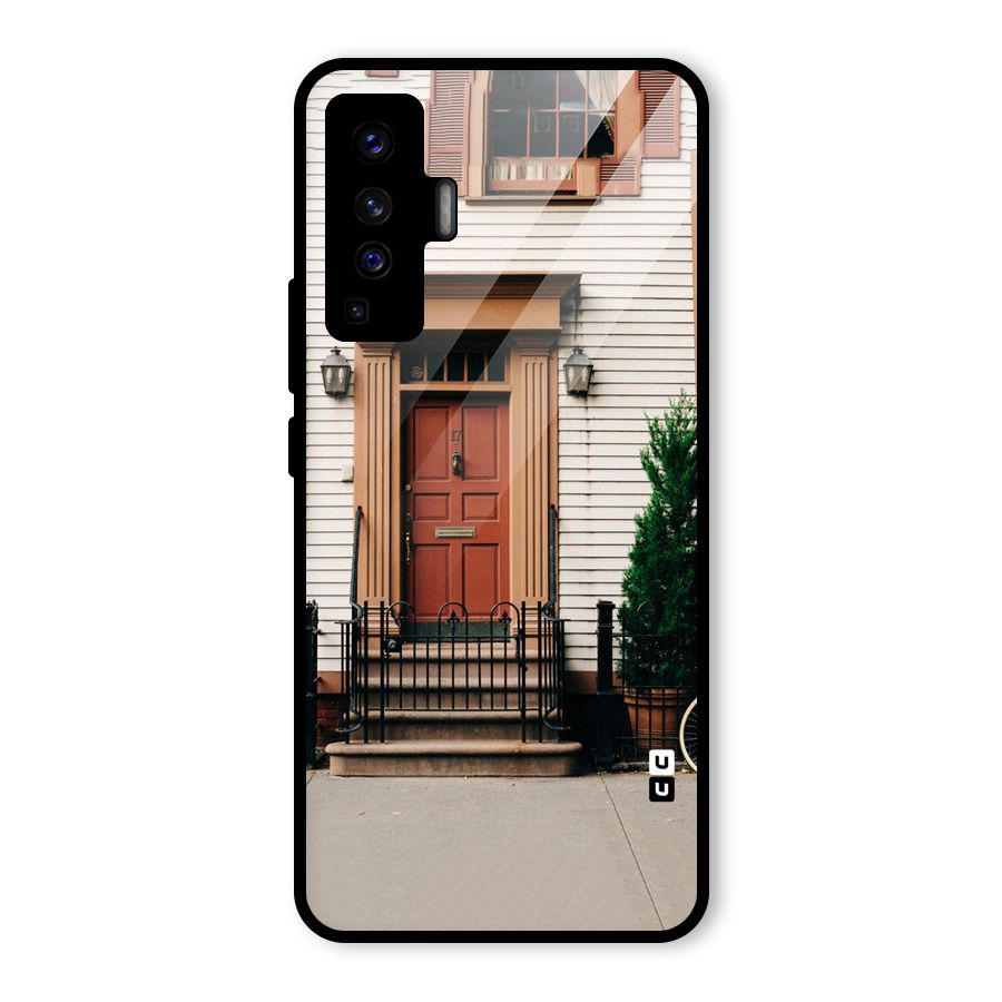 Pretty Orange Door Glass Back Case for Vivo X50