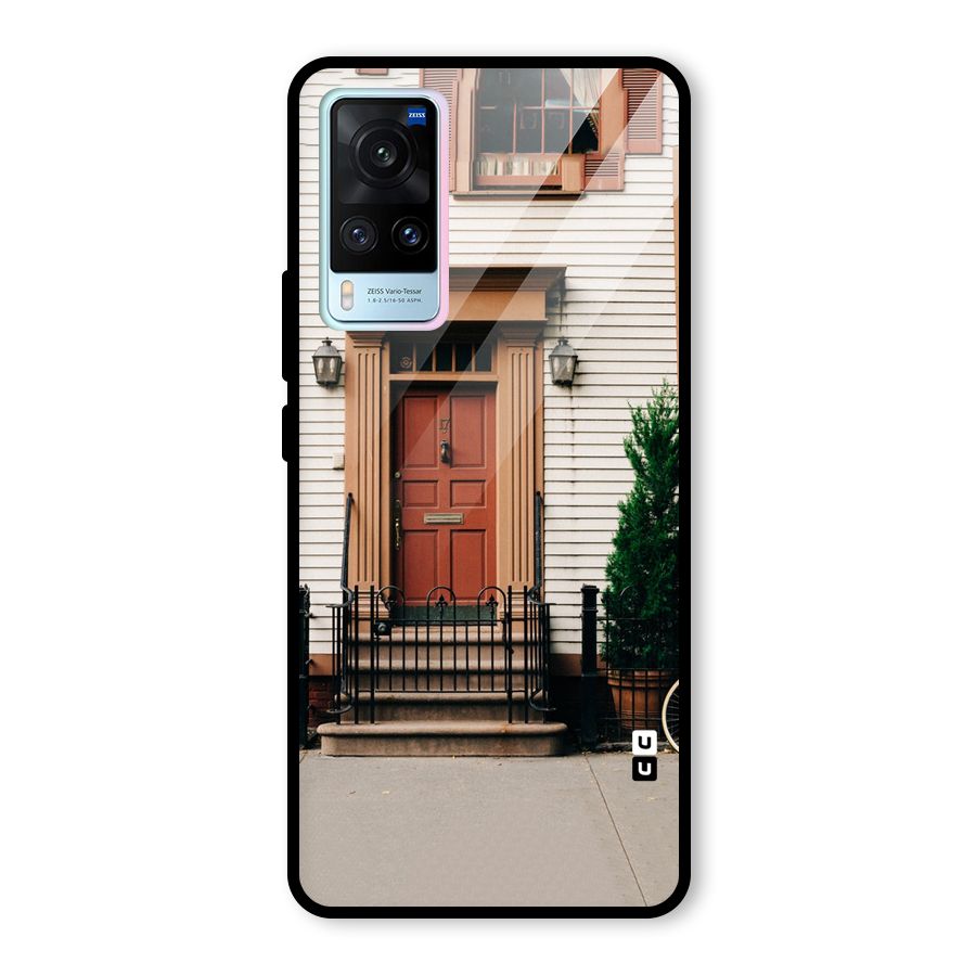 Pretty Orange Door Glass Back Case for Vivo X60
