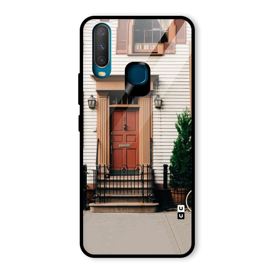 Pretty Orange Door Glass Back Case for Vivo Y17