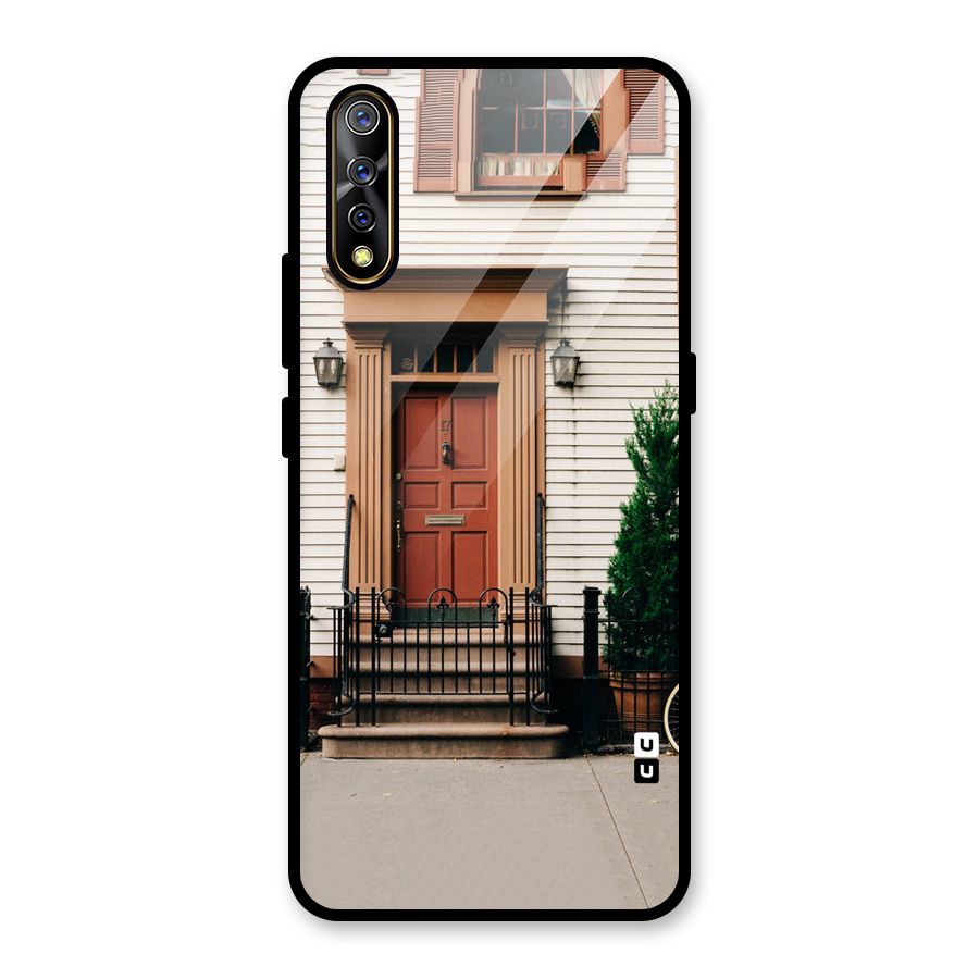Pretty Orange Door Glass Back Case for Vivo Z1x