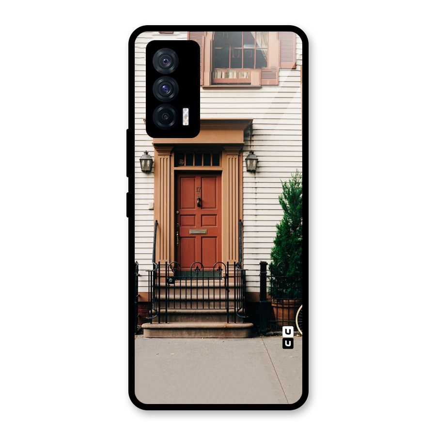 Pretty Orange Door Glass Back Case for Vivo iQOO 7 5G