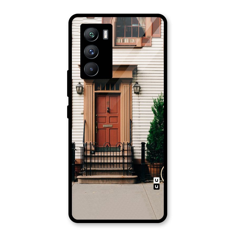 Pretty Orange Door Glass Back Case for Vivo iQOO 9 SE