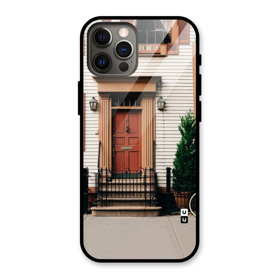 Pretty Orange Door Glass Back Case for iPhone 12 Pro
