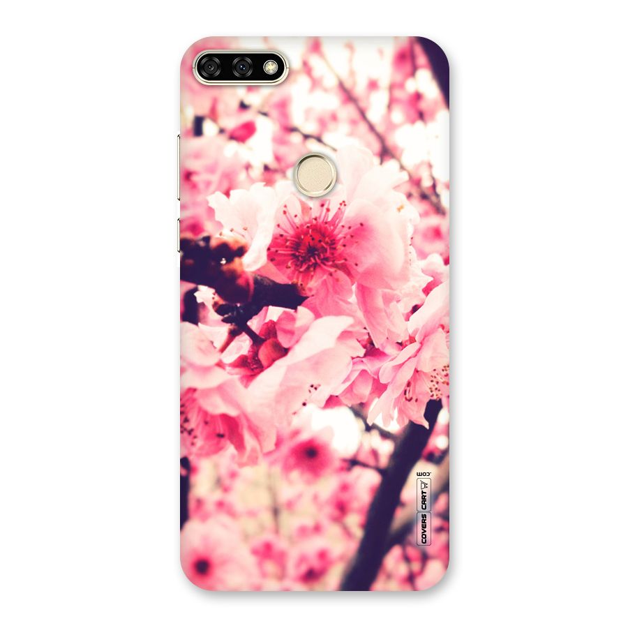Pretty Pink Flowers Back Case for Honor 7A