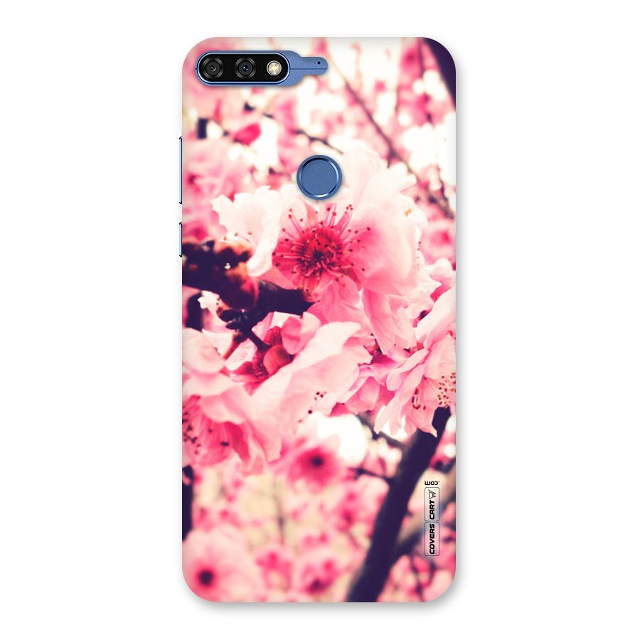Pretty Pink Flowers Back Case for Honor 7C