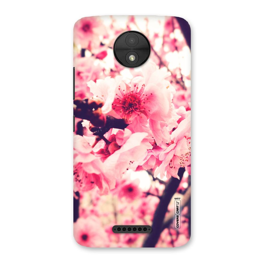 Pretty Pink Flowers Back Case for Moto C