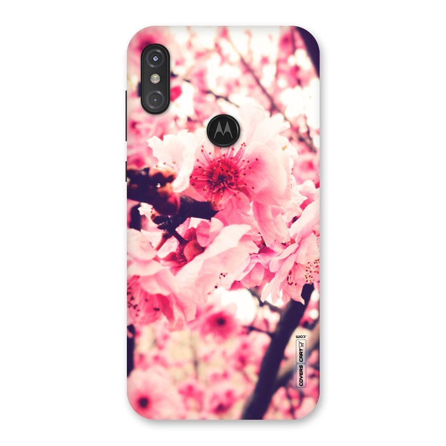 Pretty Pink Flowers Back Case for Motorola One Power