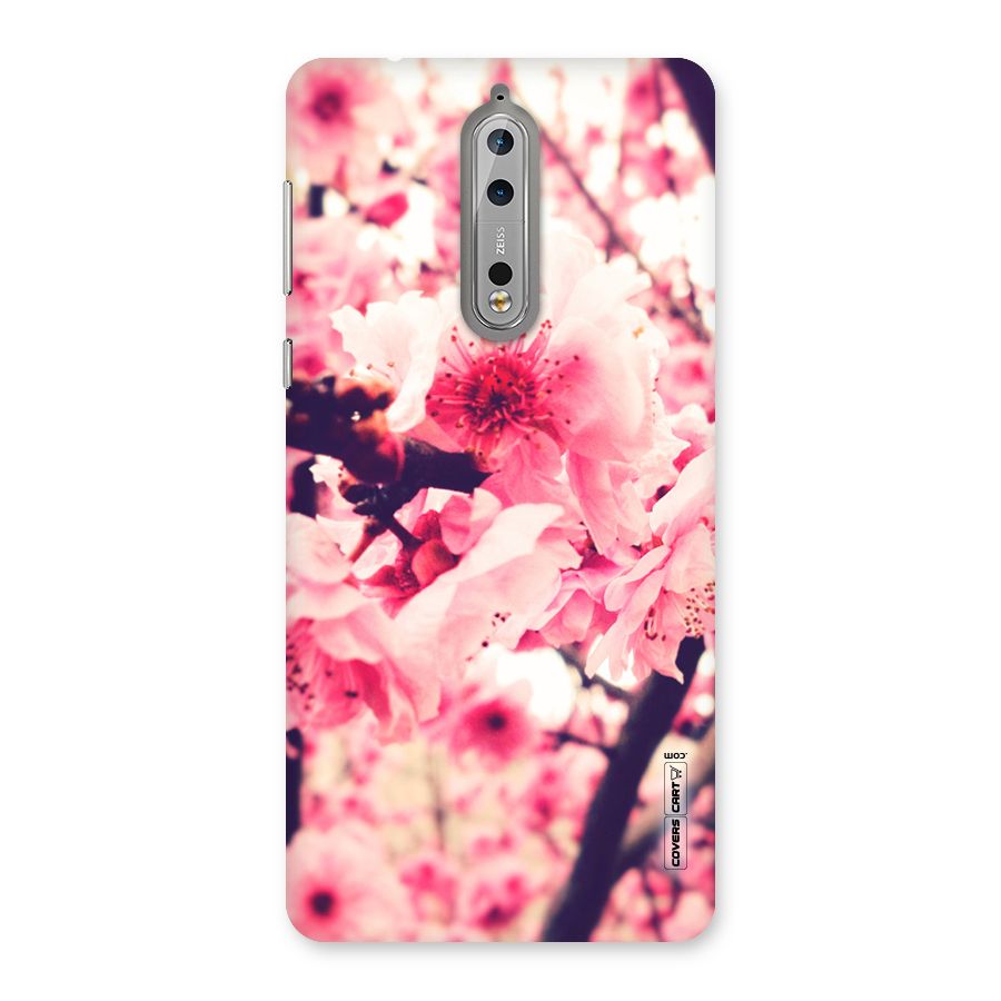 Pretty Pink Flowers Back Case for Nokia 8