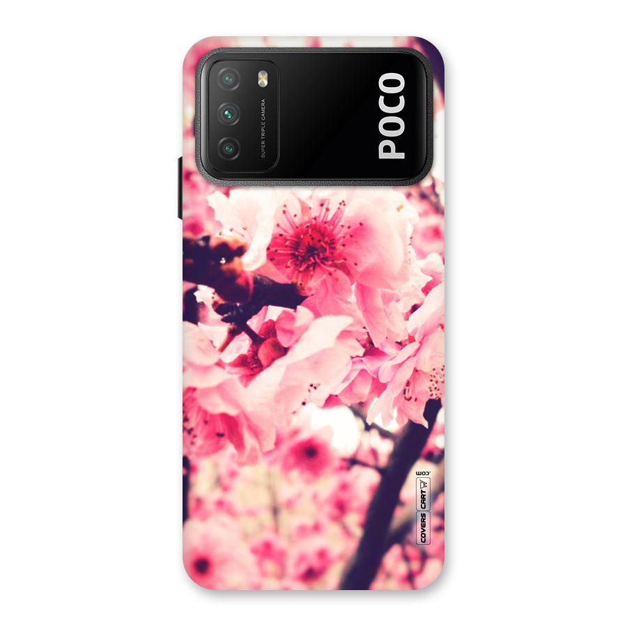 Pretty Pink Flowers Back Case for Poco M3