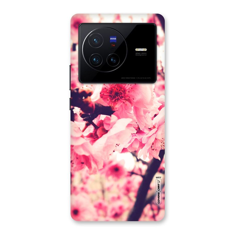 Pretty Pink Flowers Back Case for Vivo X80