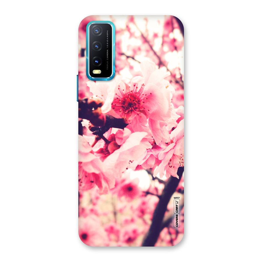 Pretty Pink Flowers Back Case for Vivo Y20A