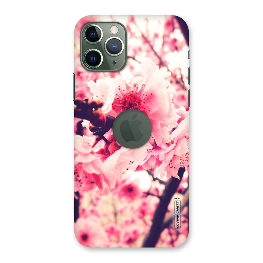 Pretty Pink Flowers Back Case for iPhone 11 Pro Logo  Cut